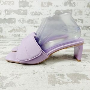NEW Open Edit Cava Purple Square Toe Heeled Slide Sandals O244